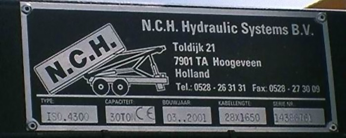 Typenschild N.C.H.-Auflieger - Copyright: www.olli80.de