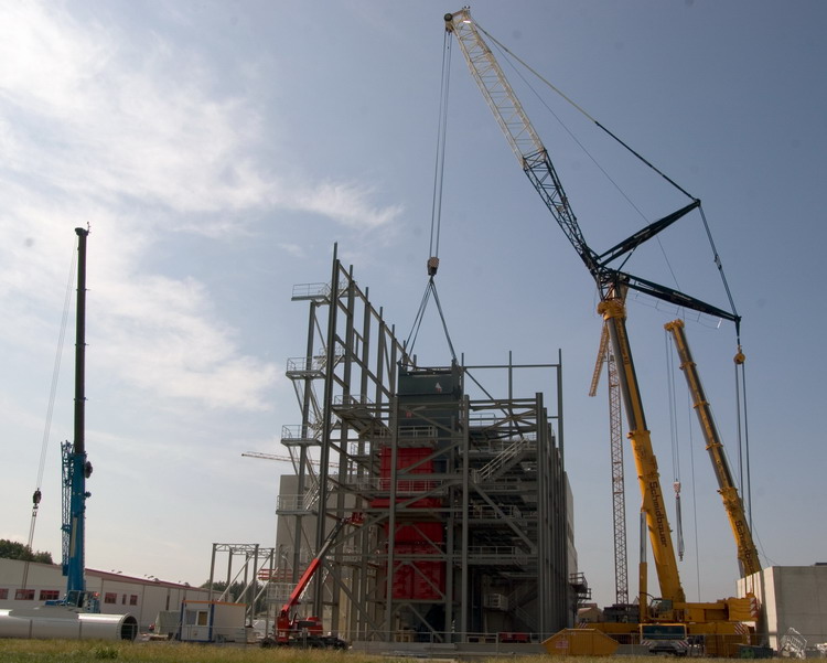 Baustelle einer Klärschlammverbrennungsanlage in Waldeck bei Dinkelsbühl