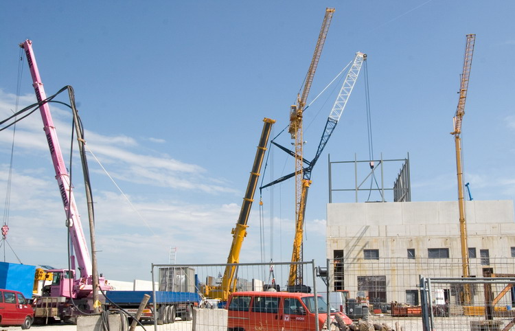 Baustelle einer Klärschlammverbrennungsanlage in Waldeck bei Dinkelsbühl