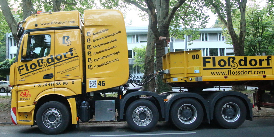 Floßdorf - MB Actros 4163 mit Faymonville Ballasttrailer - Copyright: www.olli80.de