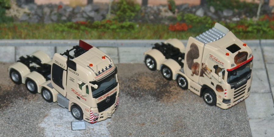 Modelshow Europe 2023 - Richard Kläser: Actros Zugmaschinen - Copyright: www.olli80.de